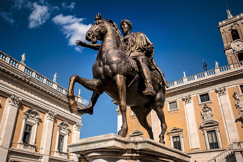 Marcus Aurelius contemplating his morning routine