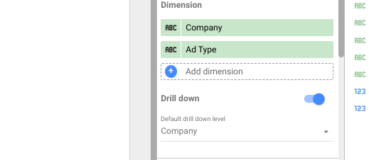 Table chart with new drill functionality