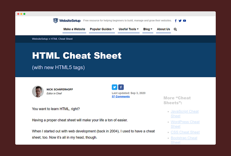 HTML Cheat Sheet