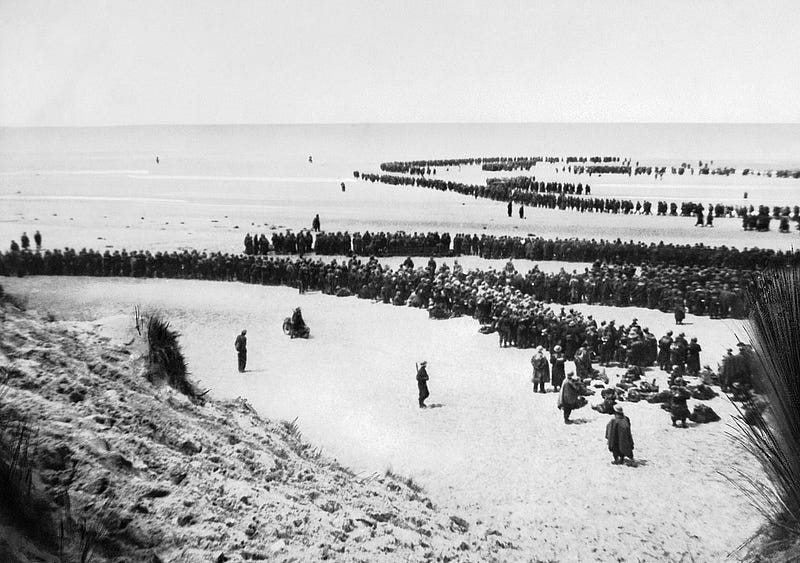 Allied soldiers during the Dunkirk evacuation