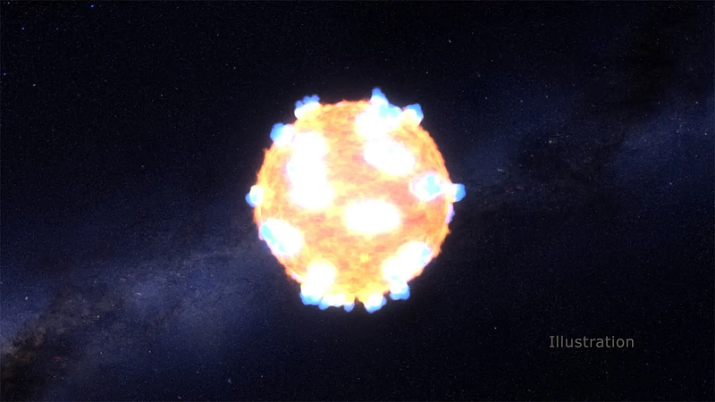 Illustration of shock breakout from a supernova