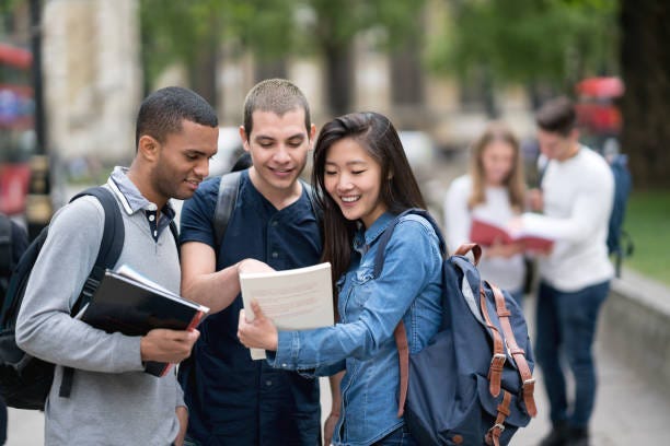 Students connecting at a university event