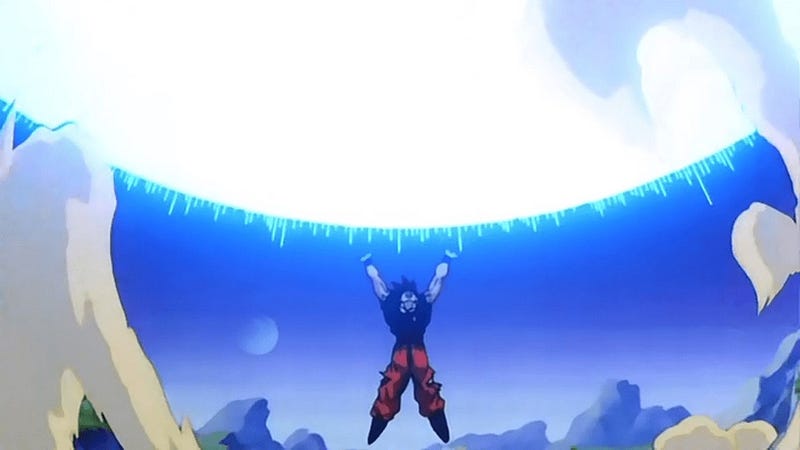 Goku preparing the Genki-Dama in Dragon Ball Z