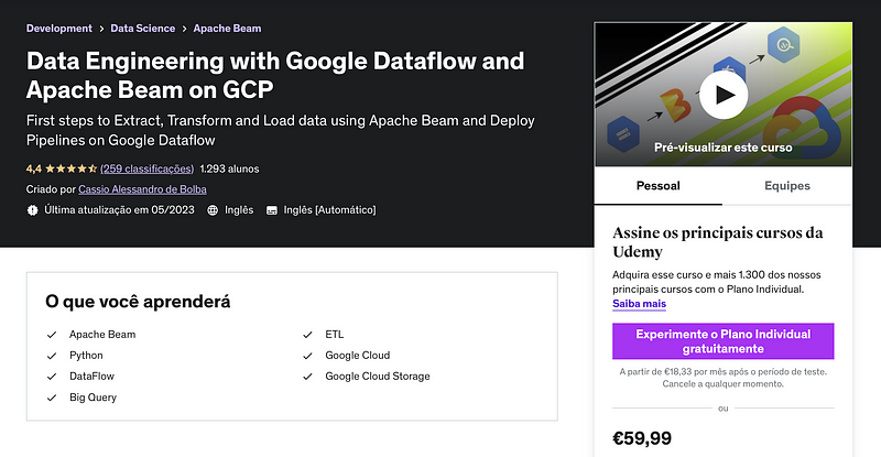 Udemy Course on Data Engineering