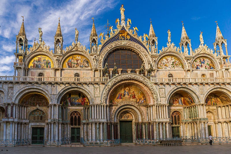 Ancient cathedral standing tall in Siena, Italy.