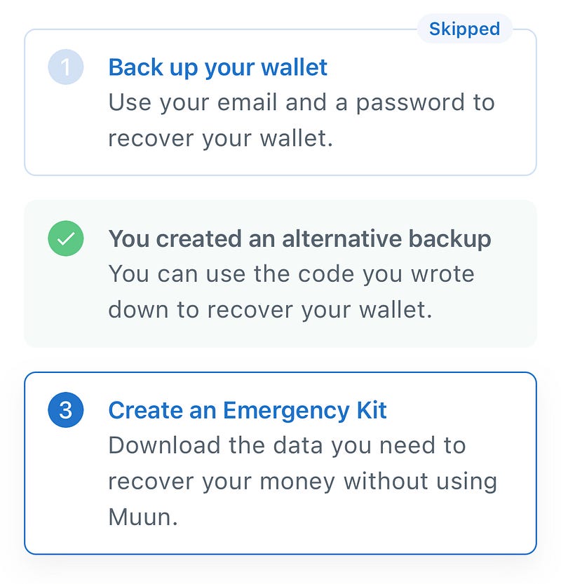 Wallet Backup Options