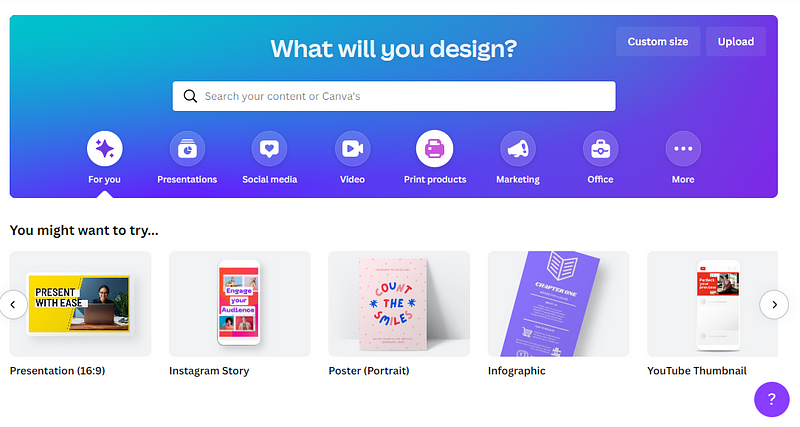 Canva design interface