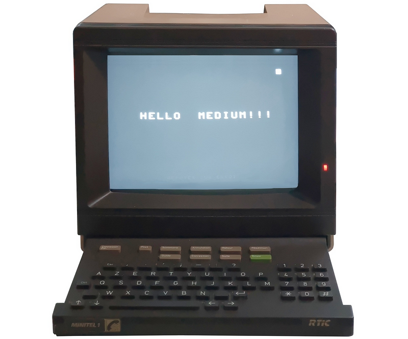 Minitel device showcasing early internet technology