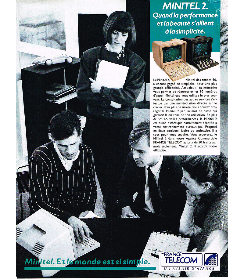 Minitel advertisements promoting the service