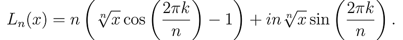 Image representation of complex logarithmic values