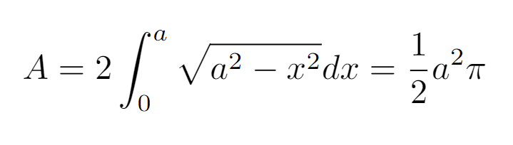 Integral representation for calculating the area