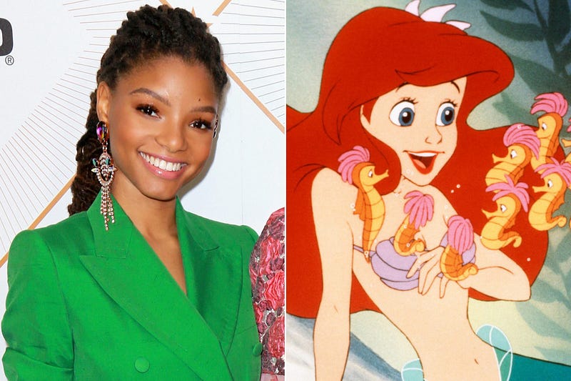 Halle Bailey as Ariel in the live-action adaptation