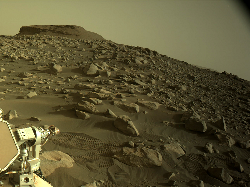 Perseverance Rover exploring the Martian landscape