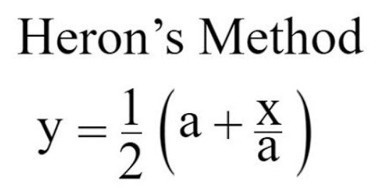 Hero of Alexandria's method for calculating square roots