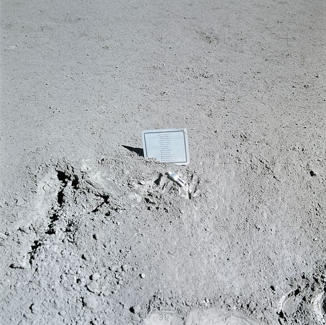 Image of human artifacts left on the Moon