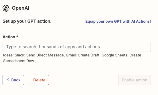 Configure GPT Action