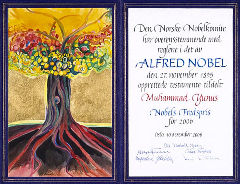 Example of a Nobel Prize Diploma